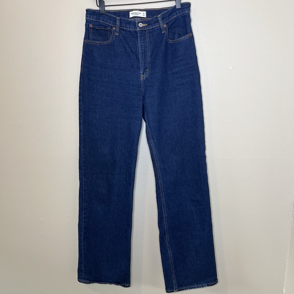 abercrombie fitch jeans 29 Long 90s Relaxed High Rise Dark Blue Classic Wide 8